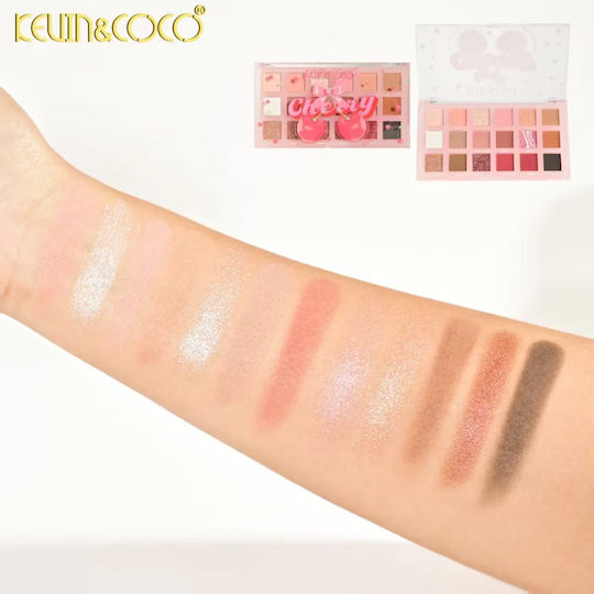 Kevin&Coco Παλέτα με Σκιές Ματιών Matte σε Σκόνη Cherry Classic