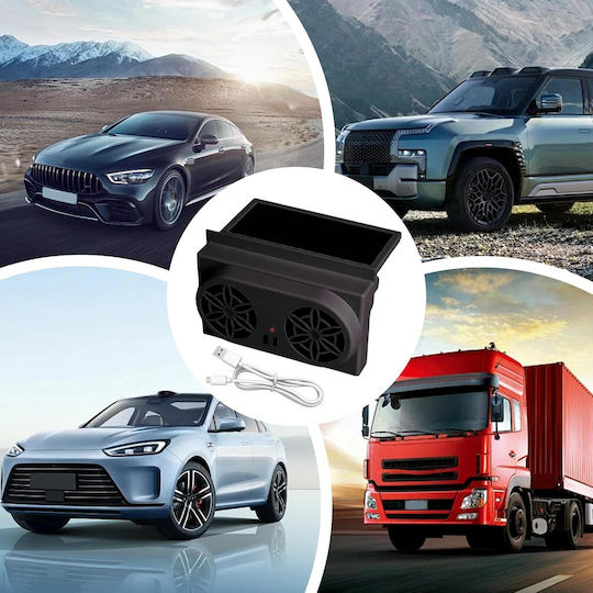 Ventilator de geam auto Portabil cu Încărcare Solară Design Ușor de Instalată Durabil Reduce Căldura și Promovează Circulația Aerului Ventilator de Evacuare cu Consum Redus de Energie Negru