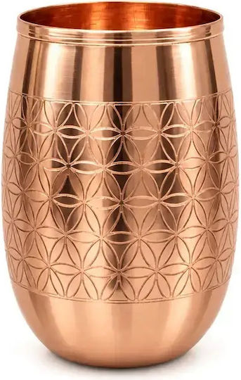 Медна чаша за вода Handmade Pure Copper Mug Flower Life 350 ml