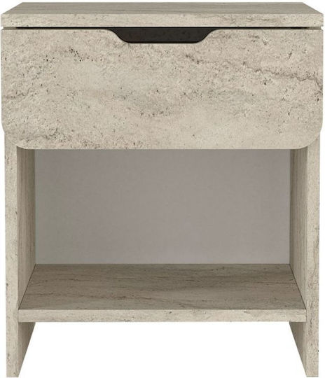 Mida Wooden Ecru Bedside Table 45x40x52cm