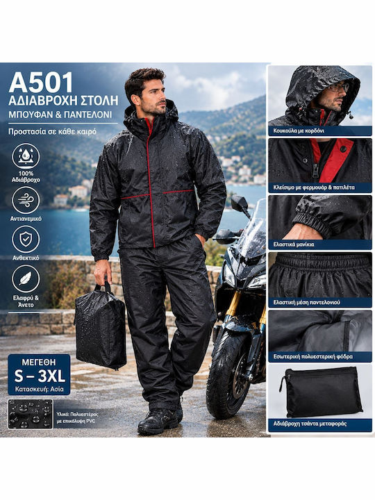 Costum Impermeabil Jachetă și Pantaloni PVC S–3xl