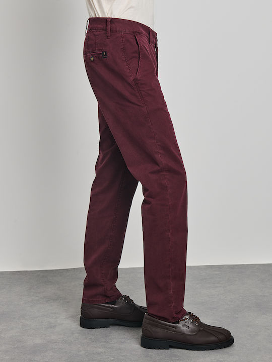 Culton Ανδρικό Παντελόνι Chino Ελαστικό Merlot