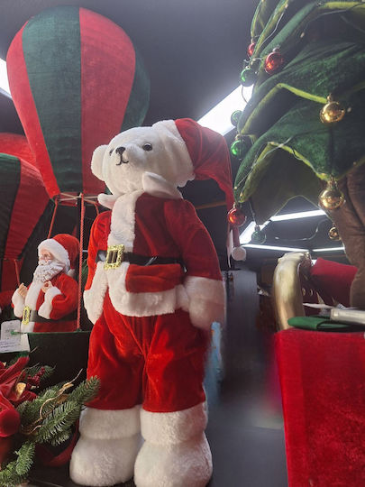 Plüschiger Dekorativer Weihnachtsmann Weißer Stoff