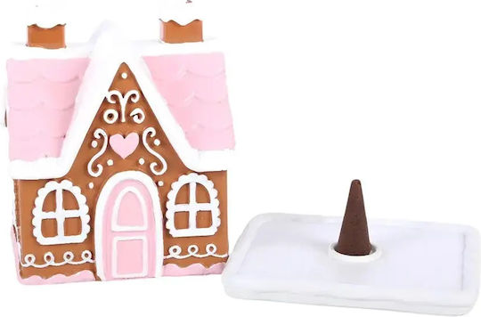 Arzător Roz pentru Conuri de Tămâie Gingerbread House