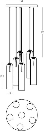 Zambelis Lights Висящо Осветително Тяло Златисто LED 50x50 см