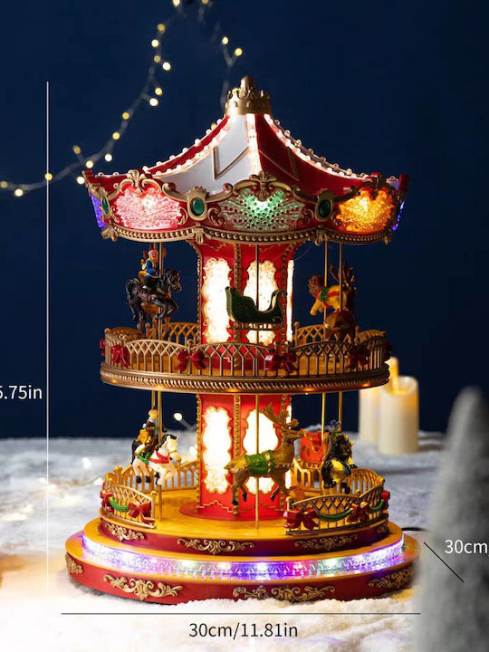 Weihnachtliches Beleuchtetes Deko-Karussell mit Bewegung