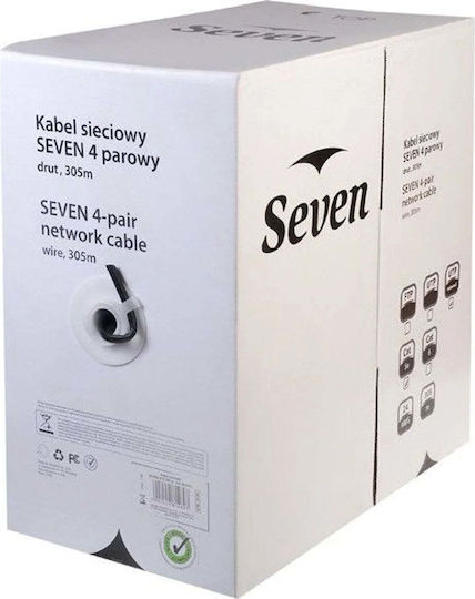 Seven U/UTP Cat.5 Ethernet Network Cable Outdoor Without Terminated 305m Black