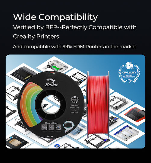 Creality3D EN PLA+ 3D Printer Filament 1.75mm Μπλε 1kg 1τμχ (Spool)