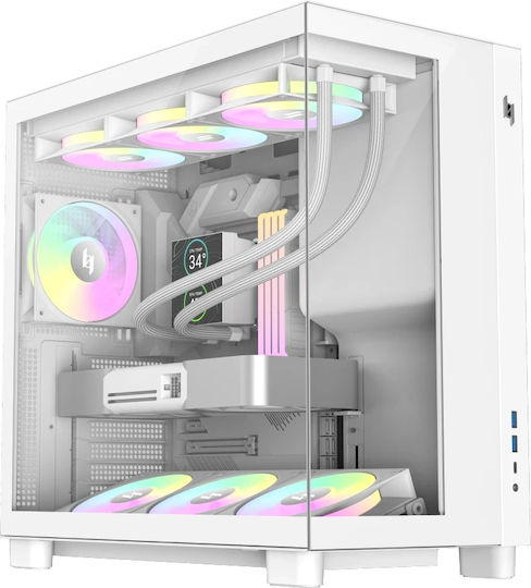 GameMax NEX C53 WH Computergehäuse mit Seitenfenster Weiß