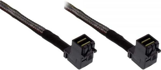 Inline Mini Sas Hd Sff-8643 Cable Sff-8643 Angled + Sideband 0.5m 27626a
