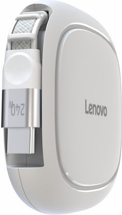 Lenovo Flat / Retractable USB 2.0 Cable USB-C Male - USB-C 240W PD White 1.2m GX91V57059
