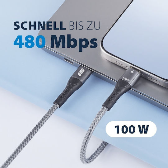 EFB Cablu USB 2.0 USB-C Masculin - USB-C 100W PD 1m USB-CC-00002