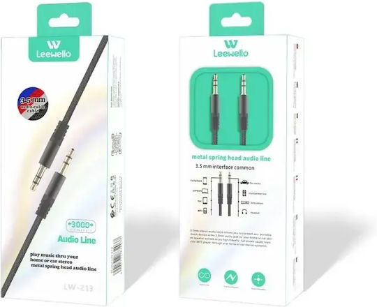 Leewello Καλώδιο Ήχου 3.5mm male - 3.5mm male Μαύρο 3m 783203