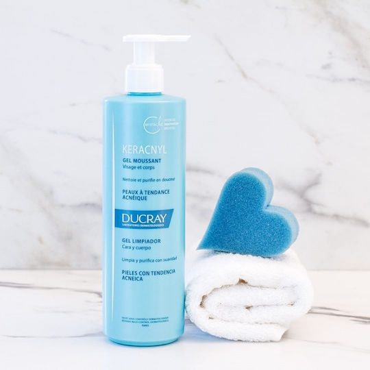 Ducray Keracnyl Gel Καθαρισμού Προσώπου Κατά των ατελειών & Έλεγχο λιπαρότητας 400ml
