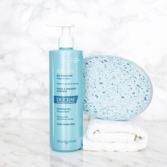 Ducray Keracnyl Gel Καθαρισμού Προσώπου Κατά των ατελειών & Έλεγχο λιπαρότητας 400ml