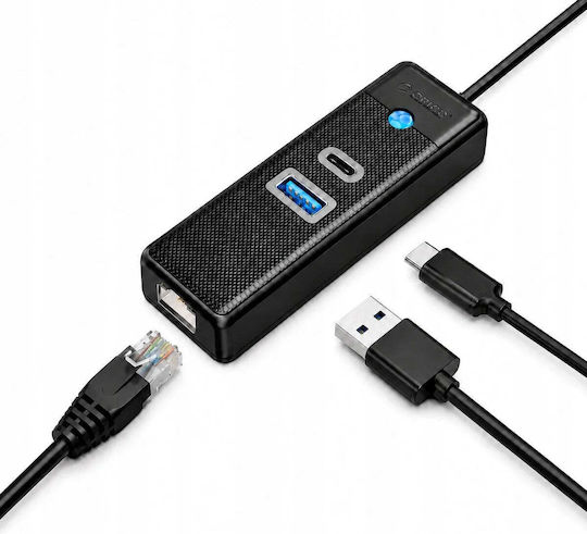 Orico 3-Port Hub with USB-C / Ethernet Connection