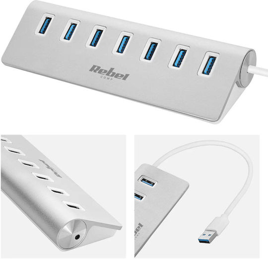 USB 3.0 7 Port Hub with USB-A Connection