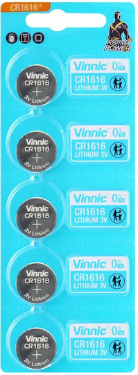 Vinnic Μπαταρίες Λιθίου Ρολογιών CR1616 3V 5τμχ