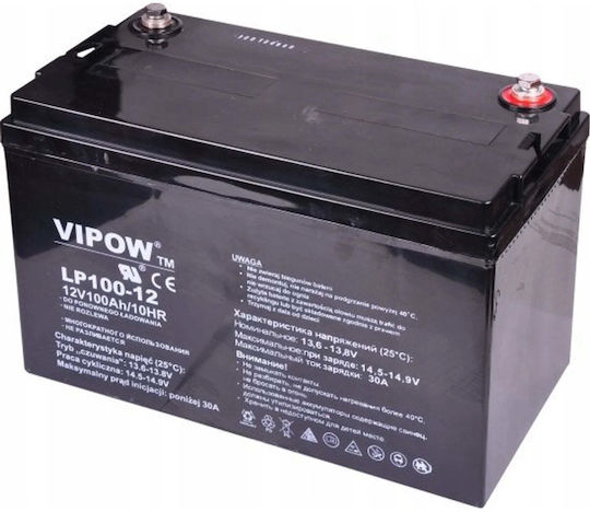 Vipow LP100-12 UPS Battery with Capacity 100Ah and Voltage 12V 1pcs