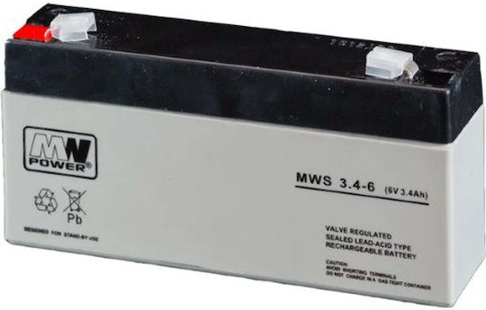 MW Power Baterie UPS cu Capacitate 3.4Ah și Tensiune 6V MW/6V-3.4AH 1buc
