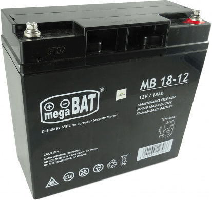 Megabat MB 18-12 Батерия UPS с Капацитет 18Ах и Напрежение 12V 1бр