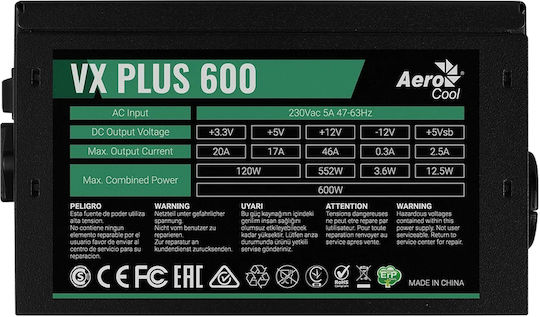 Aerocool Vx Plus Stealth 600W Black Power Supply Full Modular
