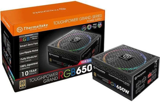 Thermaltake Toughpower Grand RGB Sync Edition US 650W Μαύρο Τροφοδοτικό Υπολογιστή Full Modular 80 Plus Gold