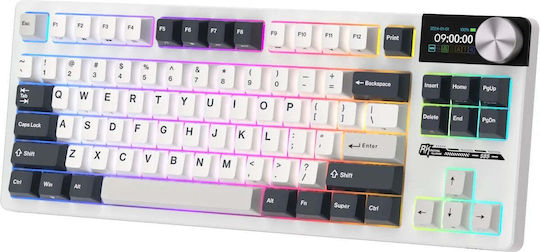 Royal Kludge S85 Wireless Gaming Mechanical Tenkeyless Keyboard with RGB Lighting English US White