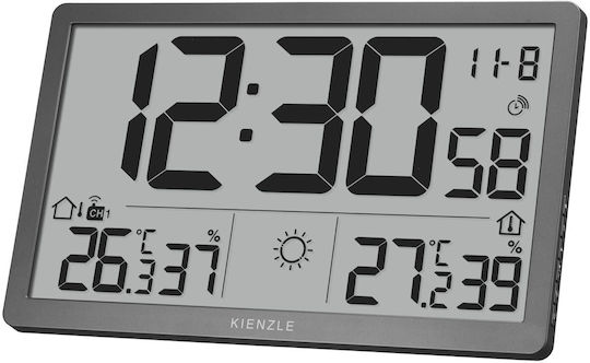 Kienzle Kabelloser Wetterstation Digital Tischplatte Grau