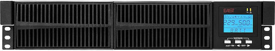 East AT-UPS1000RT-RACK Unitate UPS On-Line 1000VA 900W cu 2 Prize Schuko