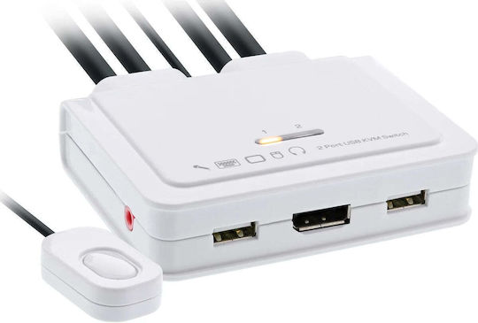InLine KVM & Datenumschalter mit USB-C / DisplayPort / Audio / USB / USB 2.0
