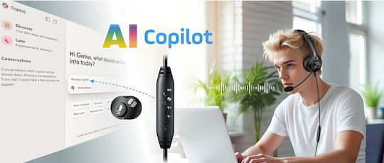 Genius HS-235U On Ear Multimedia Ακουστικά με μικρόφωνο και σύνδεση USB-A / USB-C
