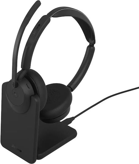 Evolve3 45 Stereo Link 390a MS Stand Wireless On Ear Multimedia Headsets with Microphone and Bluetooth Connectivity