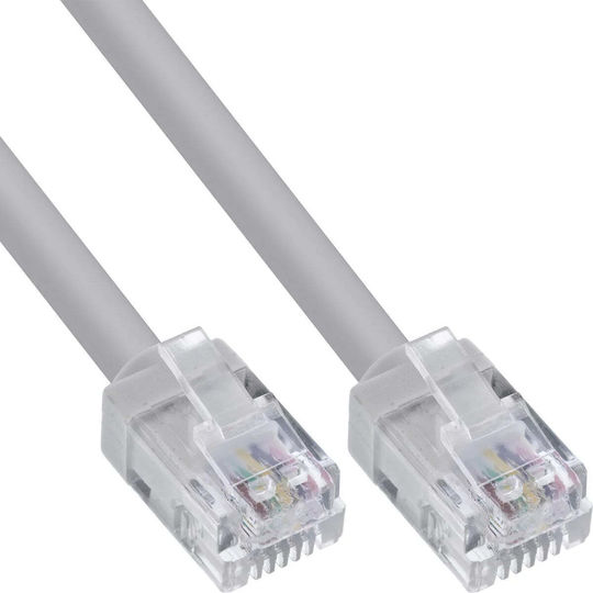 InLine Кръгъл Телефонен Кабел RJ12 0.5m (18746)