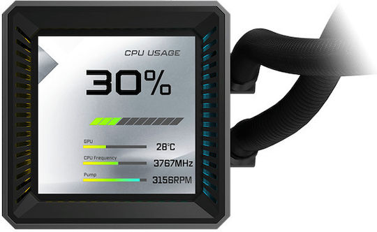 ASRock Steel Legend Dark 360 LCD Water Cooling System AIO CPU with 3 Fans 120mm and RGB Lighting