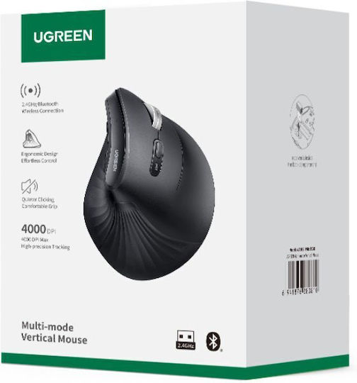 Ugreen MU008S Mini Ασύρματο Εργονομικό Bluetooth Mini Ποντίκι Μαύρο
