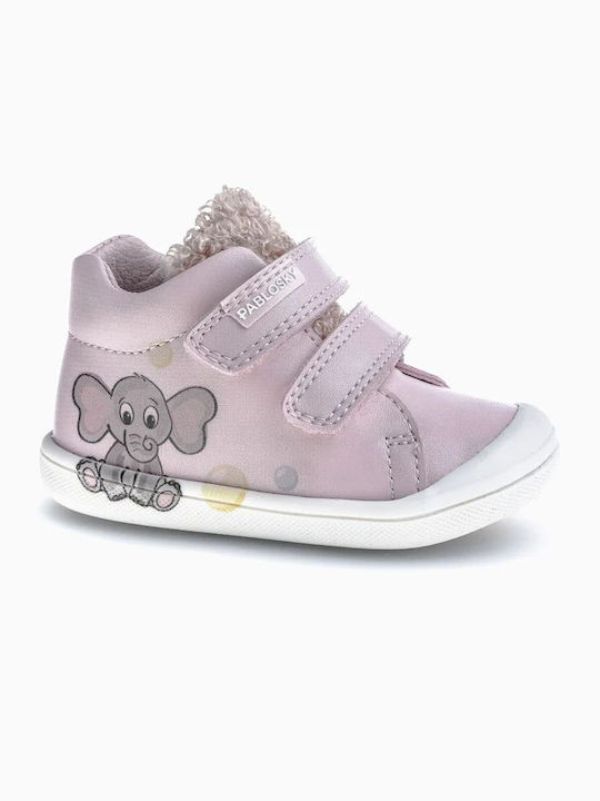 Παιδικά Sneakers High με Σκρατς Ροζ