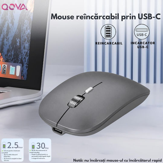 Mouse Bluetooth Ergonomic Wireless Dark Gray