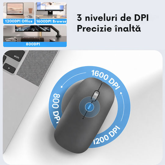 Mouse Bluetooth Ergonomic Wireless Dark Gray