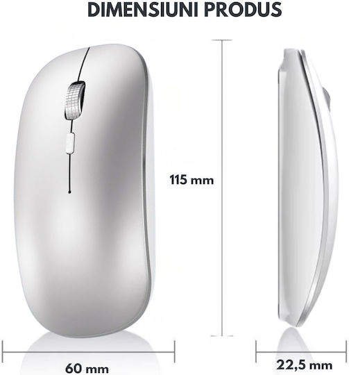 Mouse Bluetooth Ergonomic Wireless Gri Deschis