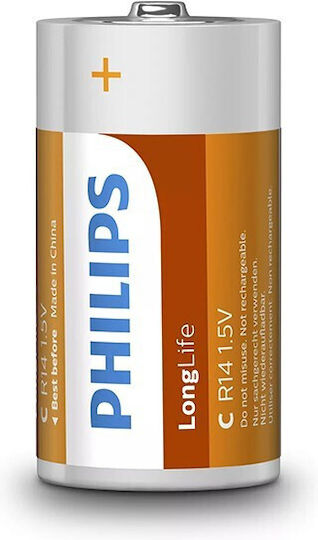 Philips LongLife Цинкови батерии Цинк C 1.5V 2бр