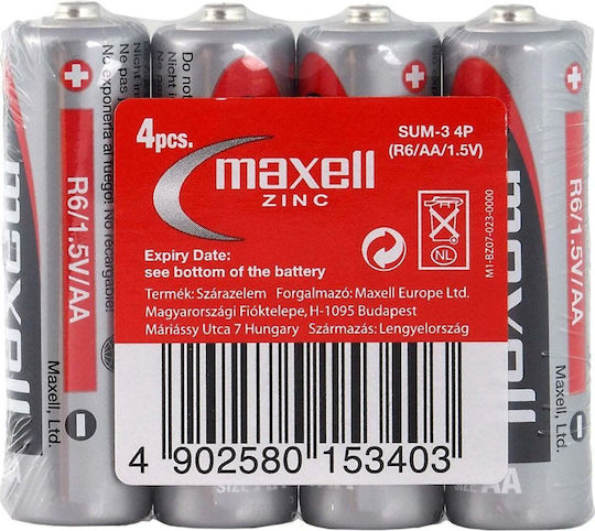 Maxell Zink-Batterien Zink AA 1.5V 4Stück