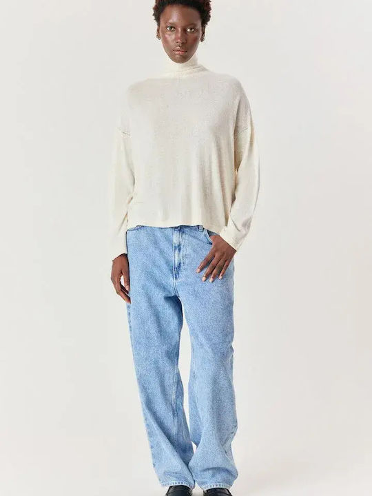 Women's Long Sleeve Cotton Sweater Ecru