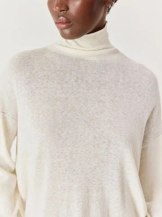 Women's Long Sleeve Cotton Sweater Ecru