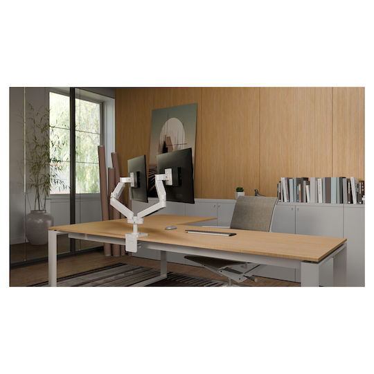 Ergotron Suport de Birou pentru 2 Monitoare până la 27" cu Braț Albă (45-686-290)