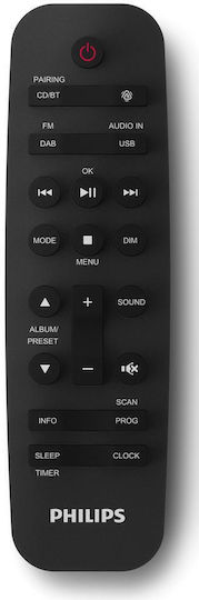 Philips Ηχοσύστημα 2.0 Micro Music System TAM4505M2/12 60W με CD Player και Bluetooth Μαύρο