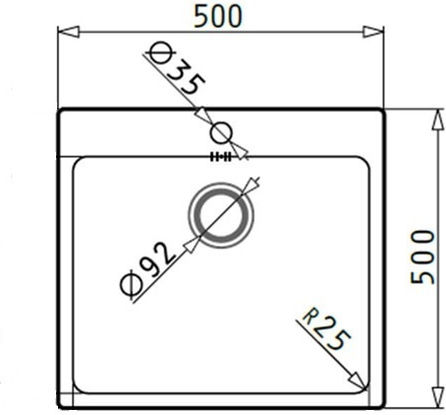 Finetto Drop-In Satin Inox Sink L50xW50cm Silver 8024827364000