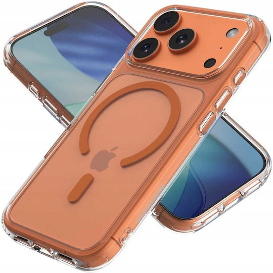 Husă iPhone 18 Pro 17 Pro Spacecase Clear Magsafe Rigidă Transparentă Magsafe Orange 5905719144166