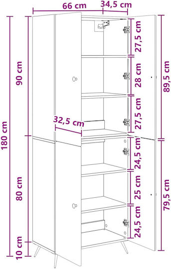 Bookcases Smoked Oak Wood (2 pcs) 69x34.5x180 cm