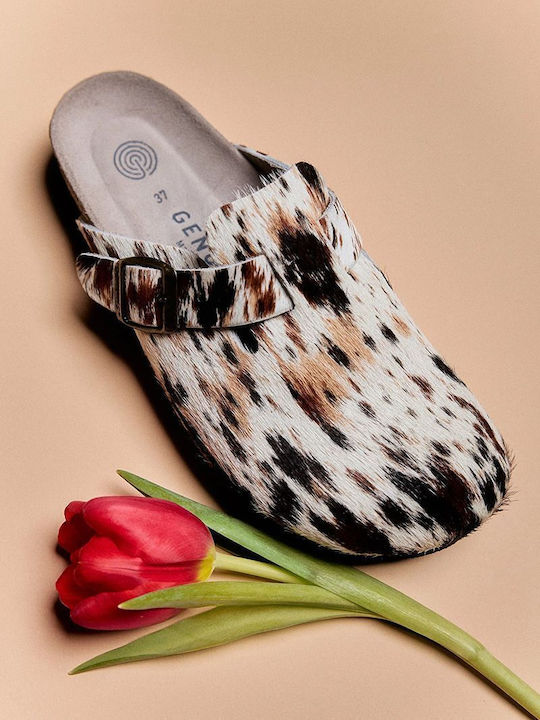Anatomische Damen Leder-Clogs Hausschuhe Mehrfarbig